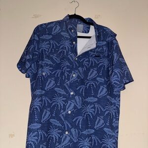Vineyard Vines Navy Palm Print Shirt